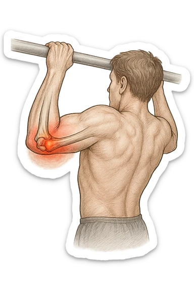 gomito dolorante alle trazioni sticker