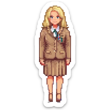 blond female teacher sticker