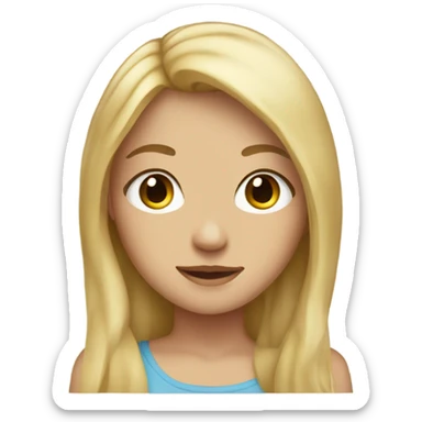 Blonde girl with brown eyes and freckles sticker