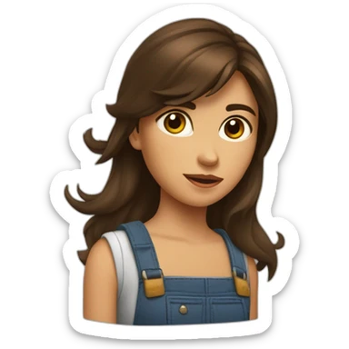 Fille aux tâches de rousseur brune sticker