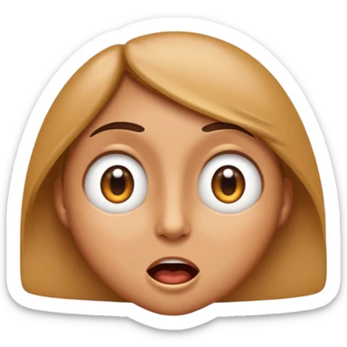 “A high-quality emoji-style face expressing an intense ‘WOW’ reaction, with wide, squinted eyes and an amazed, mind-blown expression. The face should look extremely impressed and shocked in a cool, epic way. Eyes looking to the right. Bright, glossy, modern emoji design.” sticker