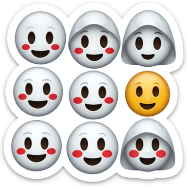 Emojis qui rigole fusionné avec l’emojis fantôme 👻 sticker
