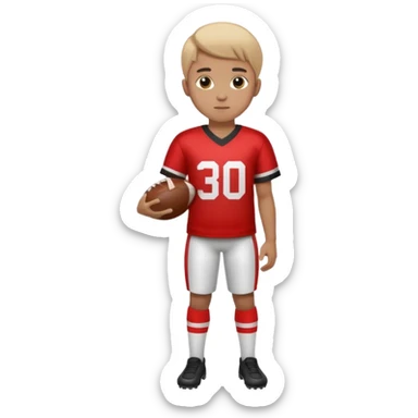 Boy with a football jersey full body. sticker