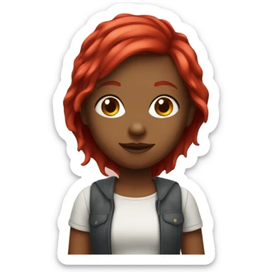 Girl with cherry red hair sticker