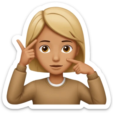 Como el segundo pero con la otra mano se señale la cabeza sticker