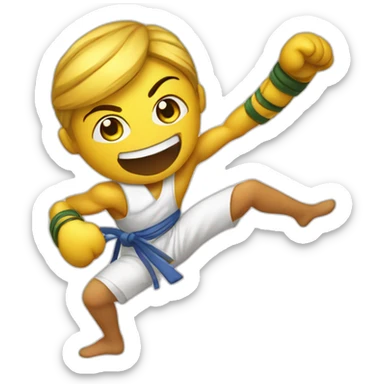 Smily face Emoji capoeira fighter sticker