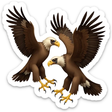 vulture fighting a hawk sticker