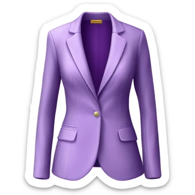 Realistic isolated open lavender velvet feminine fashion blazer jacket. sticker