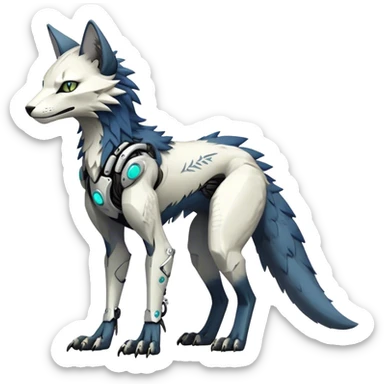 Modern Futuristic Feral Cyborg-Vernid-Sergal-Feline-Trico-species by LiLaiRa full body sticker