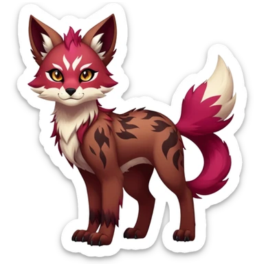 Vibrant dark edgy badass cool Falvie-Fionbri-creature-fursona, full body, with random markings sticker