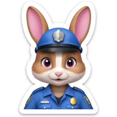 judy hopps with police suit from zootopia, Disney sticker