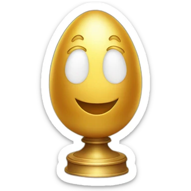 smiling golden egg on a pedestal sticker