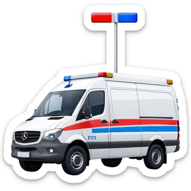 Ambulance - Mercedes-Benz Sprinter (Model Year: 2018) (Iconic Colour: White with red and blue markings) sticker
