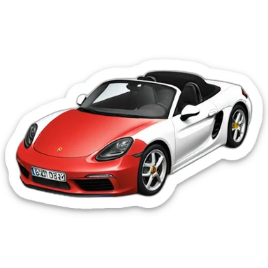 porsche 718 boxster red&white sticker
