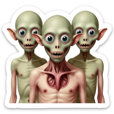 cinematic -  69 hieronymus bosch phantasmagorical mutated beings - human hybrids sticker