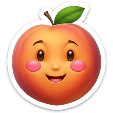funny large peach-shaped butt emoji winking sticker