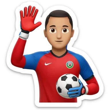 Keylor NavasK camisa roja de Costa Rica  y guantes de portero qué el escudo de costa  rica sea la bandera dentro de un circulo blanco  sticker