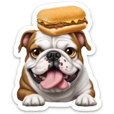 Bulldog francés eat a big macdonalls  sticker