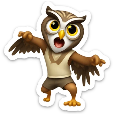 "Owl playing capoeira." sticker