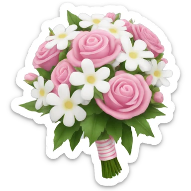 pink and white bouquet sticker