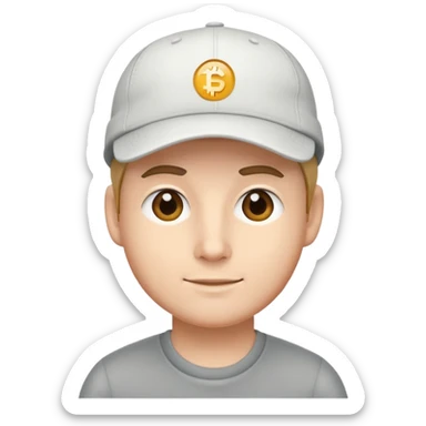 a finance bro with a cap sticker