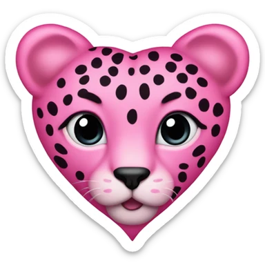 Pink cheetah pront heart sticker