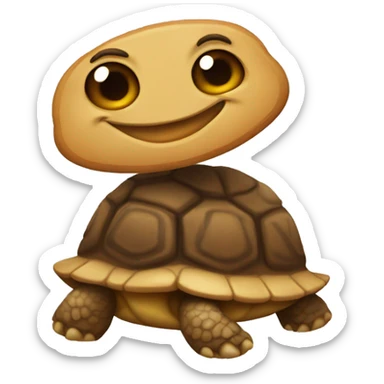 A cookie turtle in the style of Google Emojis sticker