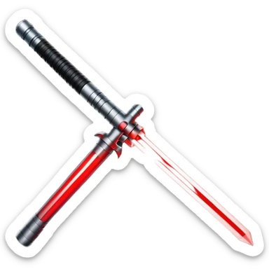 lightsaber with glowing red blade and simple hilt sticker