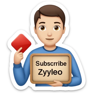 Somebody holding a sign say subscribe to Zylergaming sticker