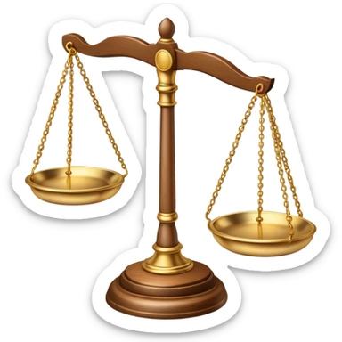 Scales of justice balanced with gavel sticker