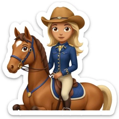 equestrian girl riding a horse sticker