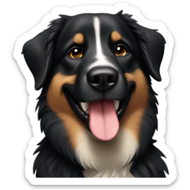 happy-black-Shepard-dog sticker