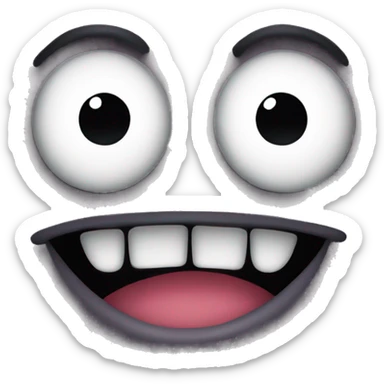 Creepy smile emoji with creepy eyes  sticker