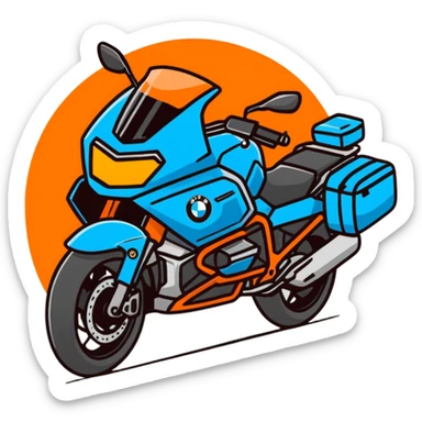 blue BMW motorcycle sticker