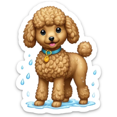 perrito caniche secando el pelo sticker