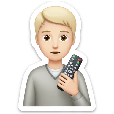 holding a remote control sticker