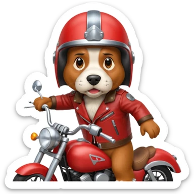 extremely angry bassett hound on a motorcycle sticker