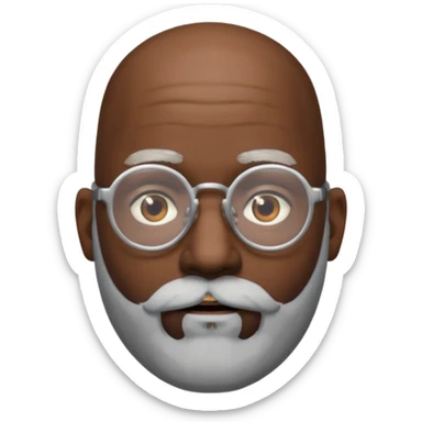 bald headed silver beard black man glasses sticker