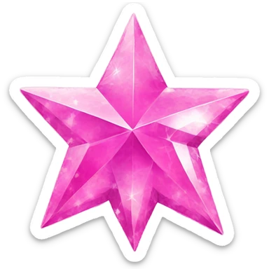 Large pink detailed crystallized star sticker
