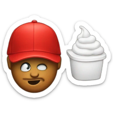 poop emoji wearing red make great again cap sticker