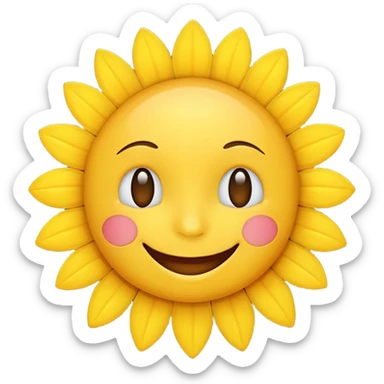 a sunshine emoji with a happy face sticker