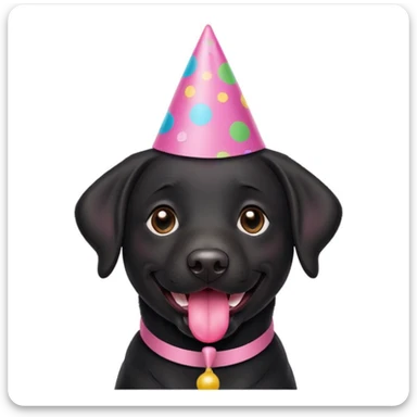 Black labrador saying Happy Birthday  sticker