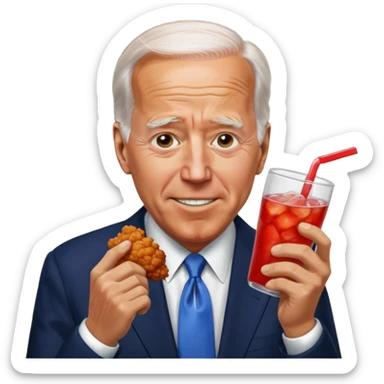 Joe biden eating friend chicken and Koolaid sticker
