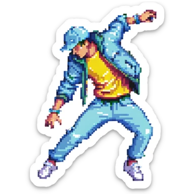 breakdancer mid-move sticker