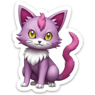Liepard-Skitty-Delcatty-Pokémon-Fakémon-hybrid-creature (full body) sticker