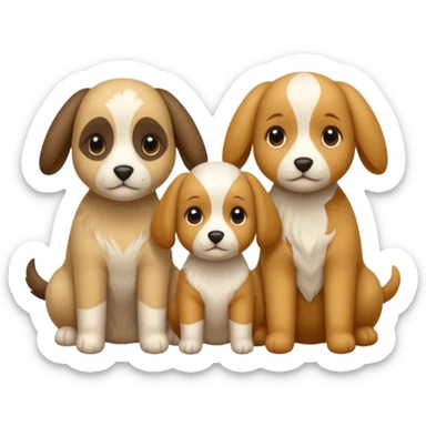 3 Cagnolini piccoli seduti con vestitini di lana fatti a mano sticker