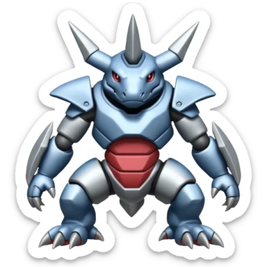 Steelix-Lairon-Aggron-Genesect-fusion sticker