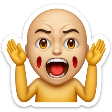 Emoji feeling great agony and clinical insanity sticker