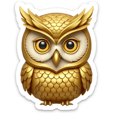 goldene eule für weisheit und wissen sticker