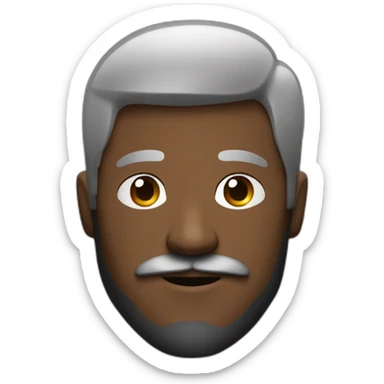 mustache tech bro with beard 5 o clock shadow and brown skin complexion sticker